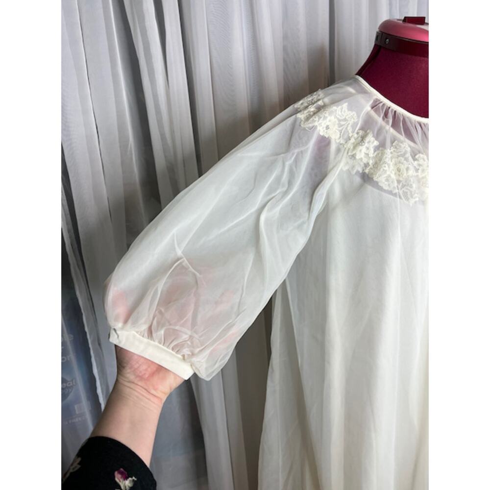 nightgown sheer robe set lace romantic - Picture 8 of 16